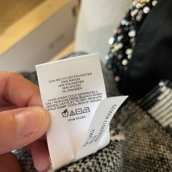 Express Houndstooth Print Mini Sweater Dress in Black & White - Picture 12 of 16